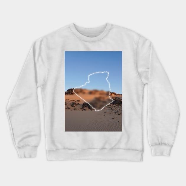 Algeria Country Map | Luminous Landscapes Crewneck Sweatshirt by Visitify